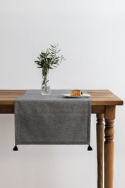 Hermia Corredor Black 50x150 cm, Suave y Duradero, 65% Algodón 35% Poliéster, Fácil Mantenimiento, Elegante para el Hogar